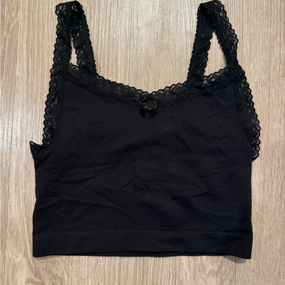 Black Lace Trim Camisole